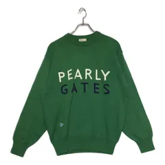 中古 メンズ パーリーゲイツ PEARLY GATES ニット M グリーン 緑系 秋冬 ロゴ