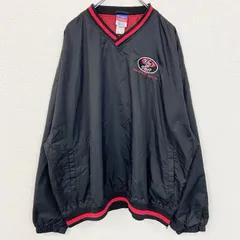 古着 used　Champion　チャンピオン　長袖ナイロンプルオーバー　ワンポイント刺繍　ボストン　黒　2XLサイズ