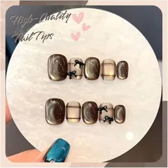 Liberte555 ネイルチップ ベリーショート 短め つけ爪 nail tips シンプル フィンガースーツ 可愛い (マルチカラー2,  Ⅿ)