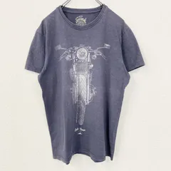 古着 used　Carry Casual　キャリー カジュアル　半袖デザインプリントTシャツ　バイク　クルーネック　青　Mサイズ