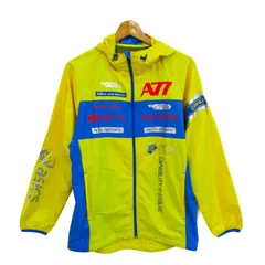 アシックス パーカー トップス A77 ウィンドブレーカー スポーツウエア メンズ Mサイズ 黄×青 asics 【中古】