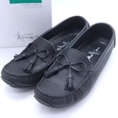 銀座カネマツ モカシン スリッポン ドライビングシューズ ブランド 靴 日本製 黒 レディース 23サイズ ブラック Kanematsu 【中古】