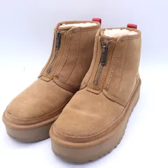 アグ ムートンブーツ 裏ボア シューズ ブランド 靴 レディース 24サイズ キャメル UGG 【中古】