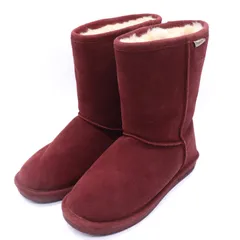 ベアパウ ムートンブーツ スウェード 裏ボア シューズ ブランド 靴 レディース 7サイズ ワインレッド BEARPAW 【中古】