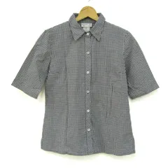 アニエスベー 半袖シャツ トップス ギンガムチェック コットン レディース 2サイズ 白×黒 agnes b. 【中古】