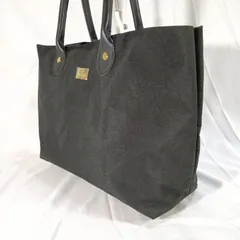 【良品】マリークワント トートバッグ 黒 A4収納可 ナイロン 軽量 デイジー柄 内側総柄 MARY QUANT レディース 通勤 通学 肩掛け 鞄 ロゴプレート保護シール付