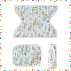 【特価商品】ベルトパッド サッキングパッド 胸カバー よだれパッド 吸湿 エルゴ 抱っこひも用 細菌防止 子守帯 ベビーキャリア ベビーギフト 6重ガーゼ 竹繊維綿 出産祝い(春の森3枚セット) 胸当て 抱っこひも用よだれカバー
