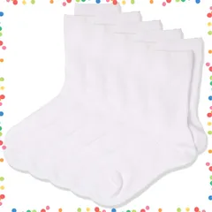 【在庫セール】まとめ買い 5足セット スクールソックス (クルー丈 × [スクールメイツ]福助 白、黒、紺) ガールズ