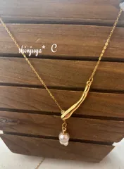 国産あこや真珠♡本物パールロングネックレス♡本真珠♡アレルギー対応♡結婚式♡バロック♡入学式♡卒業式