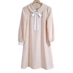 Chesty(チェスティ) ワンピース サイズ0 XS レディース - ライトオレンジベージュ×アイボリー 長袖/ひざ丈/リボン