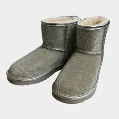 Anne Coquine ラインストーン ムートンブーツ シルバー アンコキーヌ L 24cm 25cm