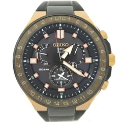 SEIKO メンズ 腕時計 アストロン ソーラー電波 チタン セラミック ラバー ブラック文字盤 SBXB170
