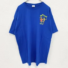 古着 used　FRUIT OF THE LOOM　半袖アニマルプリントTシャツ 　青　ブルー　ビックシルエット　XLサイズ