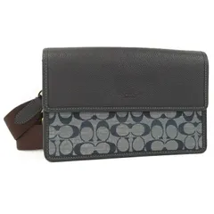 COACH ショルダーバッグ シグネチャー キャンバス レザー ネイビー系 C8185