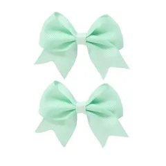 【新着商品】髪飾り リボン GFun 小さめ 子供 チア 2個セット クリップ ヘアアクセサリー バレッタ 袴 卒園式 結婚式 発表会 浴衣 洋服 オパールグリーン