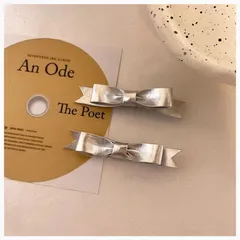 【数量限定】ヘアアレンジ バレッタ まとめ髪 ヘアピン リボンピン 女性 レディース 髪飾り 子供 撮影用 結婚式 ヘアクリップ 通学 パーティー MUMUヘアアクセサリー かわいい 人気 韓国風 MISS シンプル 1個セット（銀色のリボン）