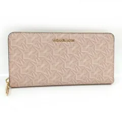 MICHAEL KORS ラウンドファスナー 長財布 PVC ピンク系