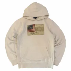 必須アイテム ポロ ラルフローレン Polo Jeans(ポロジーンズ) 星条旗 フードTシャツ アイボリー