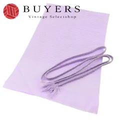【中古】 和装小物 帯締め帯揚げセット 絽 正絹(金銀糸除く) 藤色 パープル系 夏物 お洒落 小物 和装 呉服 和服 きもの レディース 女性