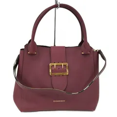 BURBERRY バックルトート 2WAYトートバッグ ショルダーバッグ レザー ボルドー