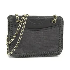 TORY BURCH チェーンショルダーバッグ カゴ レザー ブラック