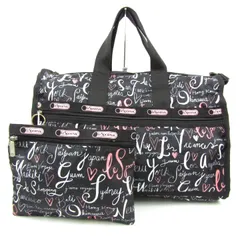 レスポートサック ボストンバッグ ショルダーバッグ ポーチセット ロゴプリント 鞄 ブランド レディース ブラック LeSportsac 【中古】