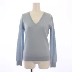 セオリー Theory ニット セーター 長袖 Vネック カシミヤ S 水色 01-9301751 /BM