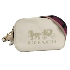 COACH ショルダーバッグ ホースアンドキャリッジ レザー アイボリー F75818