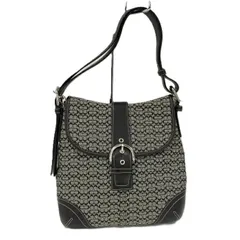 COACH ショルダーバッグ ミニシグネチャー キャンバス レザー グレー系 6376