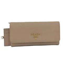 PRADA 二つ折り長財布 サフィアーノレザー ベージュ 1MH132