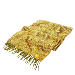 エトロ ETRO マフラー フリンジ ショート ウール カシミヤ混 ペイズリー 茶 ブラウン /CK22 ■GY18のサムネイル