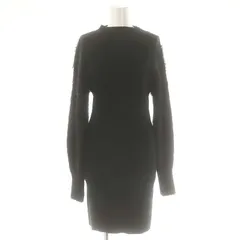 アズールバイマウジー AZUL by moussy 23AW シャギースリーブミニニットワンピース 長袖 切替 S 黒 ブラック /AT ■OSのサムネイル