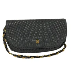 BALLY チェーンショルダーバッグ レザー ブラック