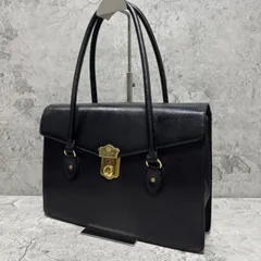 美品　OLD ENGLAND オールドイングランド　ビジネスバッグ　トートバッグ　レザー　ゴールド金具　鍵　通勤　シンプル　ヴィンテージ　レザー　黒　ブラック