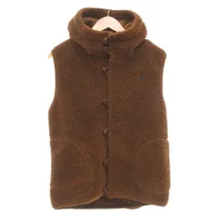 ジムフレックス Gymphlex BOA フリース ボア ベスト くるみボタン フード 茶 ブラウン /AE