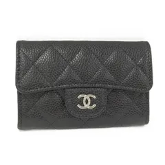 CHANEL マトラッセ クラシック フラップ カードケース レザー ブラック AP0214