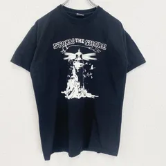 古着 used　FRUIT OF THE LOOM　半袖プリントTシャツ　レトロデザイン　クルーネック　黒　ブラック　Sサイズ