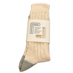 新品　メンズ　ソックス　SOUKISOCKS 　woody  ウッディ　アイボリー