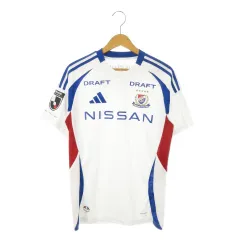 アディダス adidas アウェイユニフォーム 横浜F・マリノス ゲームシャツ ジャージ 半袖 切替 メッシュ ロゴ サッカー M 白 ホワイト /MN12 ■GY11