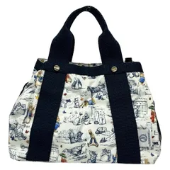 LESPORTSAC(レスポートサック) ハンドバッグ - 白×ダークネイビー×マルチ ピーターズ トワルドジュイ シリーズ/ピーターラビットコラボ