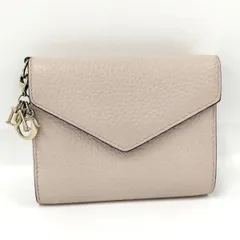 Christian Dior ロゴチャーム コインケース レザー ピンクベージュ