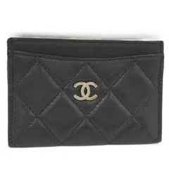 CHANEL クラシック カードケース カードホルダー マトラッセ レザー ブラック AP0213