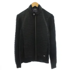 アルマーニエクスチェンジ A/X ARMANI EXCHANGE ニットジャケット ジップアップ 切替 S 黒 ブラック /AN5
