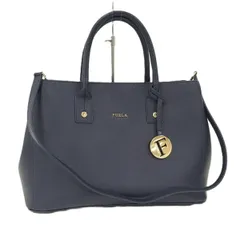 FURLA 2WAYショルダーバッグ レザー ネイビー