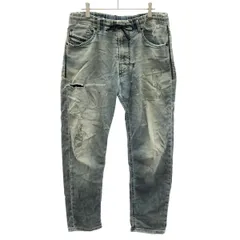 DIESEL ディーゼル NARROT-NE ダメージリペアスウェットジョグデニムパンツ  インディゴ 28