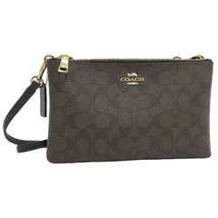 COACH ショルダーバッグ シグネチャー レザー ダークブラウン F58328