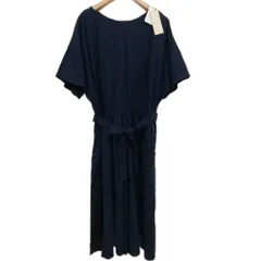 スタディオクリップ Studio Clip フラワー刺繍 ワンピース ロング ドルマンスリーブ 濃紺 ダークネイビー