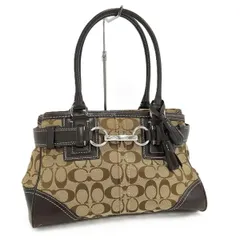 COACH ハンドバッグ シグネチャー キャンバス ブラウン F10245