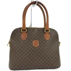 CELINE ハンドバッグ マカダム レザー ブラウン系