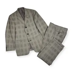 上下 J.PRESS ジェイプレス セットアップ グレンチェック テーラードジャケット スラックス スーツ C90-W76-T165/メンズ